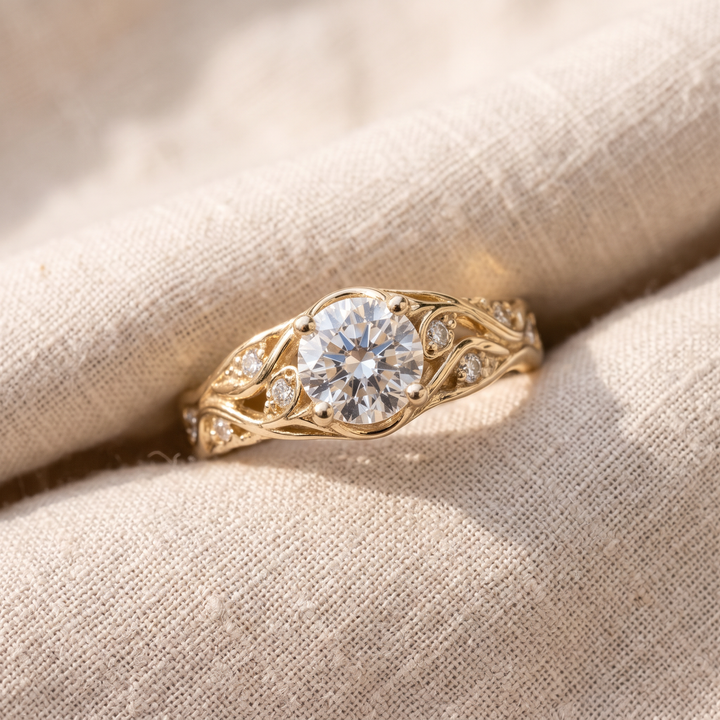 Exotic Statement Ring with Zirconia Crystals