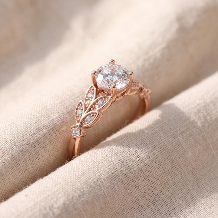 Exotic Flower Crown Ring with Zirconia Crystals