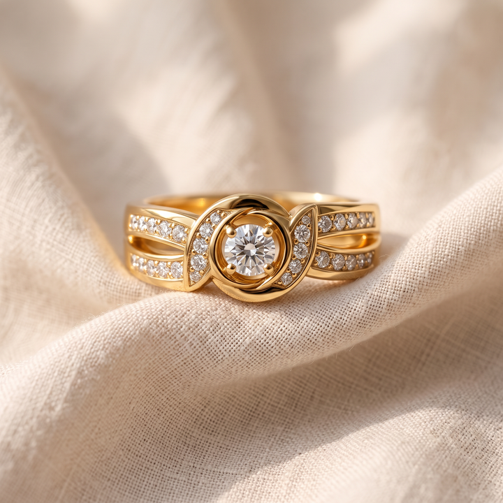 Gold-Tone Crystal Infinity Ring