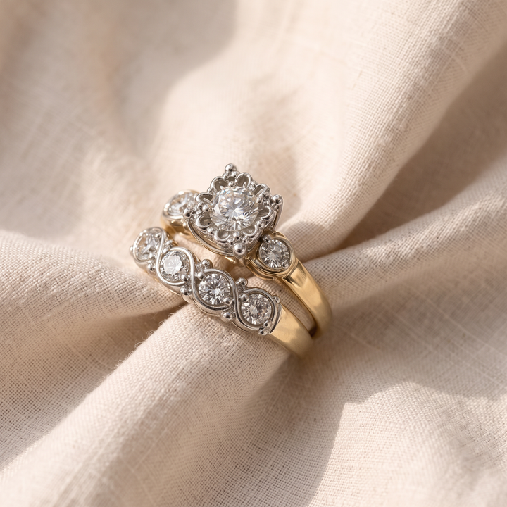 Vintage Sparkling Gold-Tone Ring
