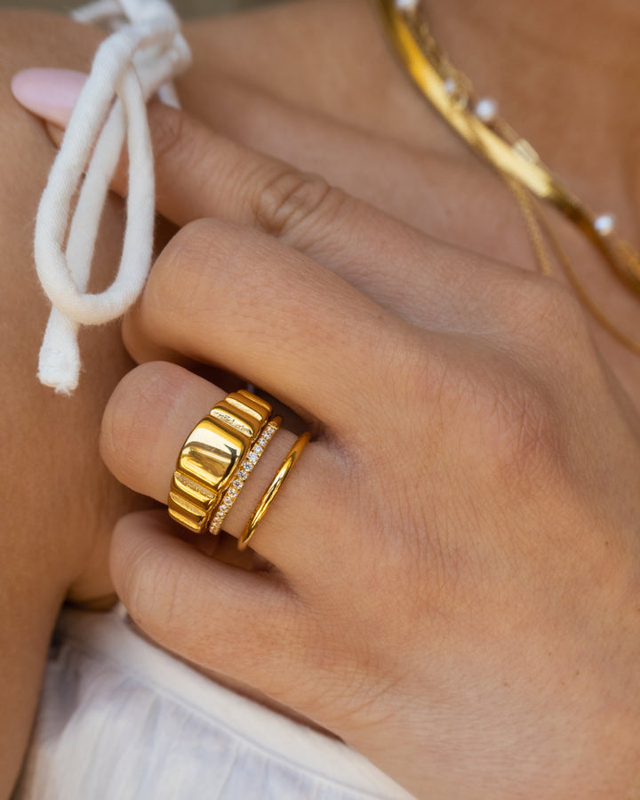 Avia Textured Ring, shown on the model