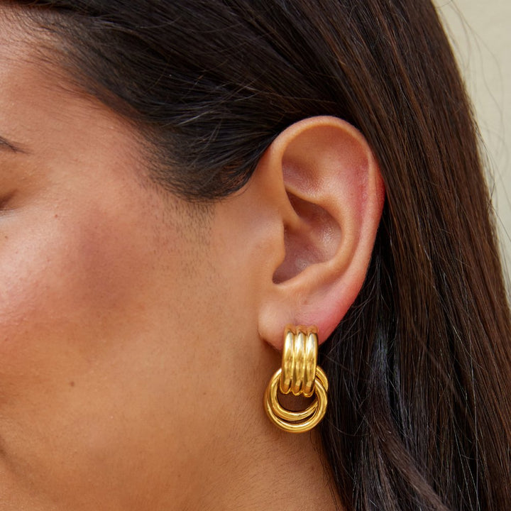Cenya Earrings, worn on the ear