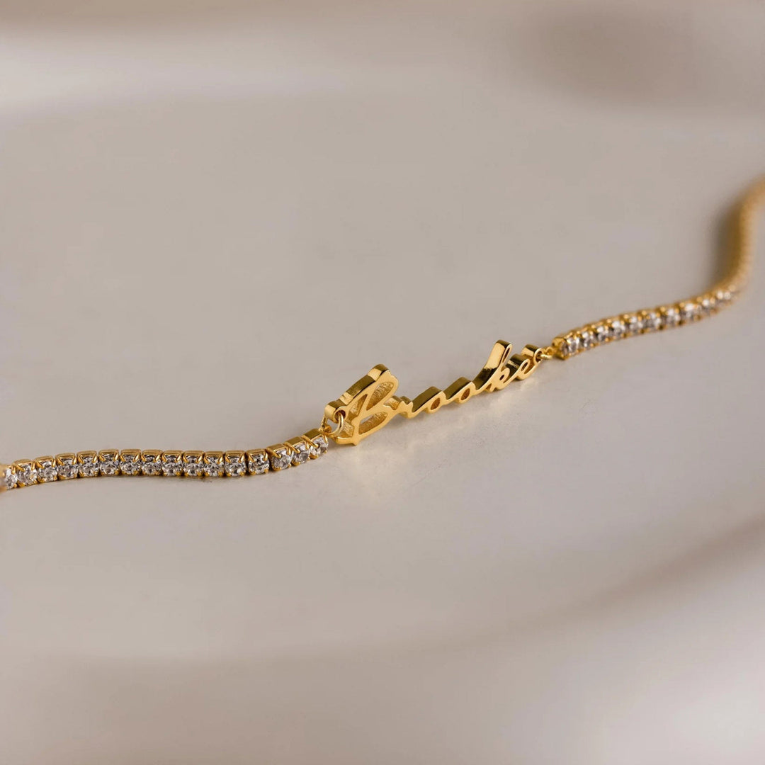 Zircone Personalised Name Bracelet, worn on the wrist 2