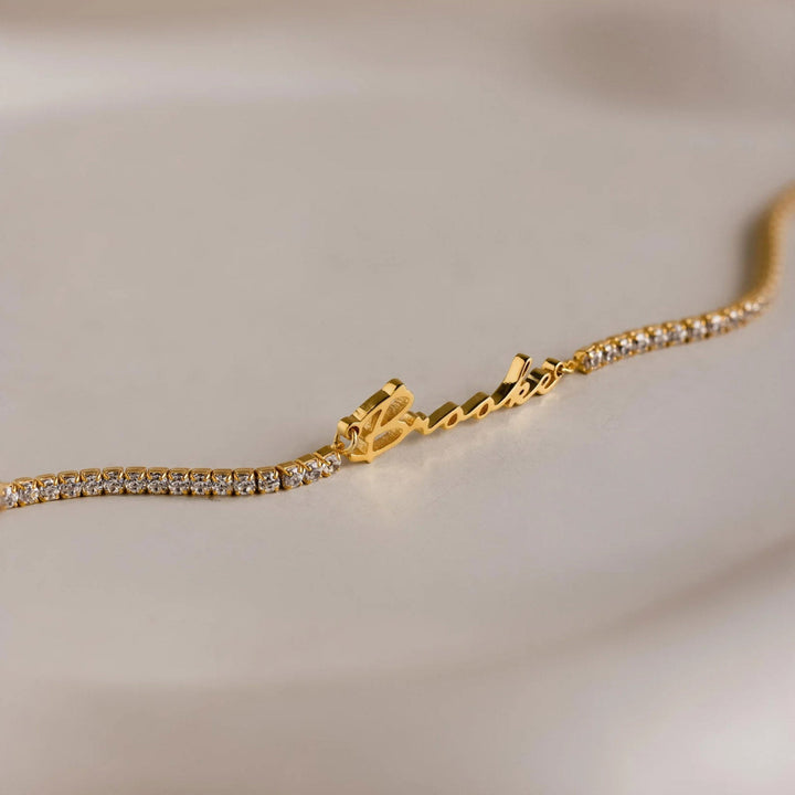 Zircone Personalised Name Bracelet, worn on the wrist 2