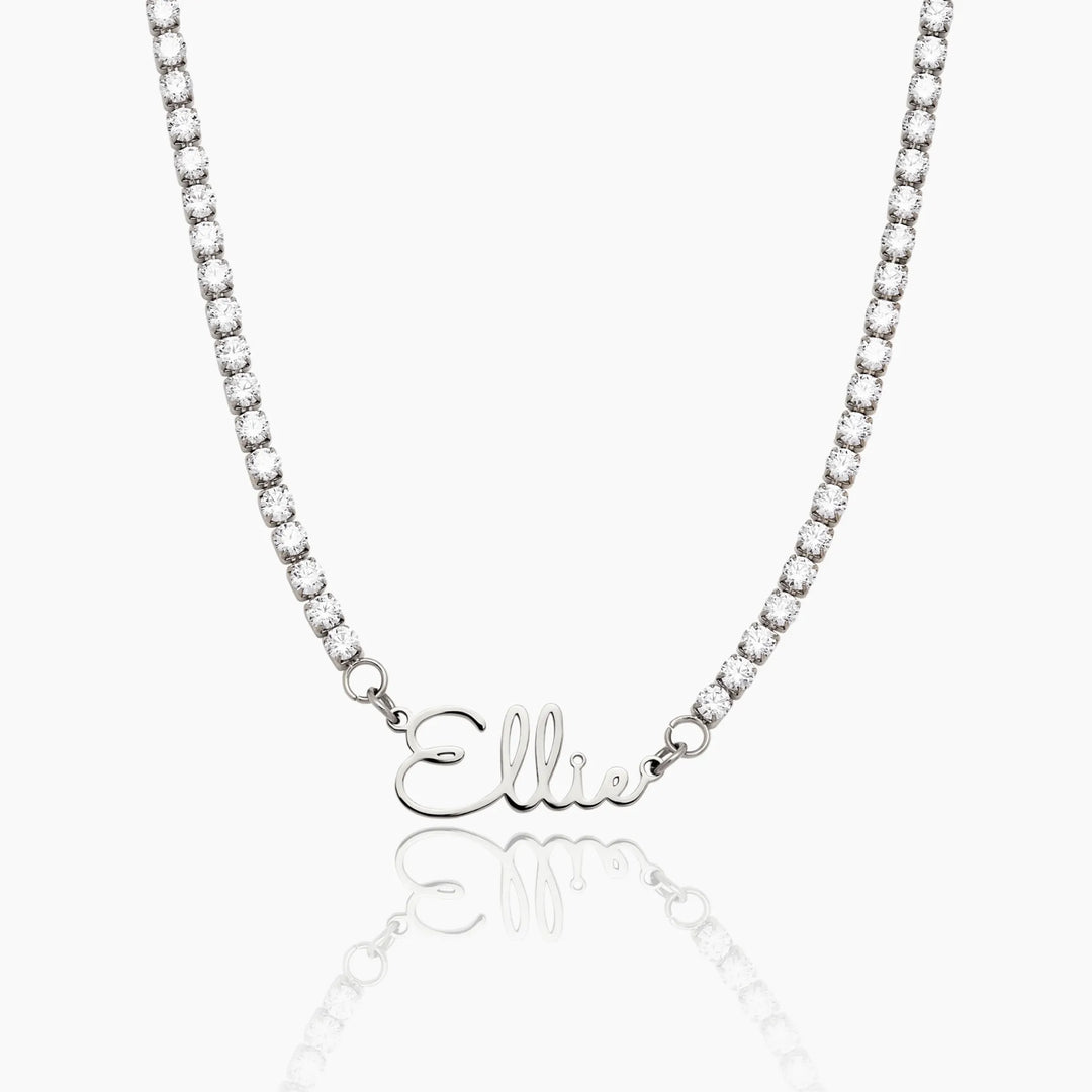 Name Tennis Necklace, close-up detail
