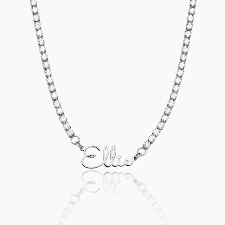 Name Tennis Necklace, close-up detail