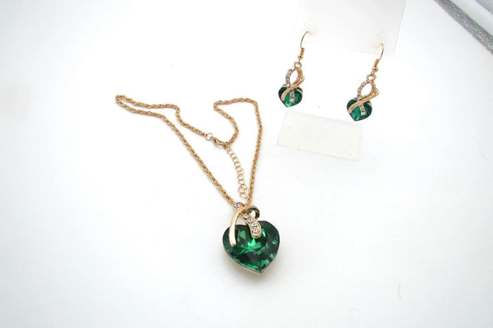 Selena Marisse Emerald Jewelry Set | Gold-Tone
